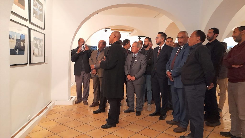 Part of the Ambassadors and diplomats in Tripoli who attended the opening of the exhibit 