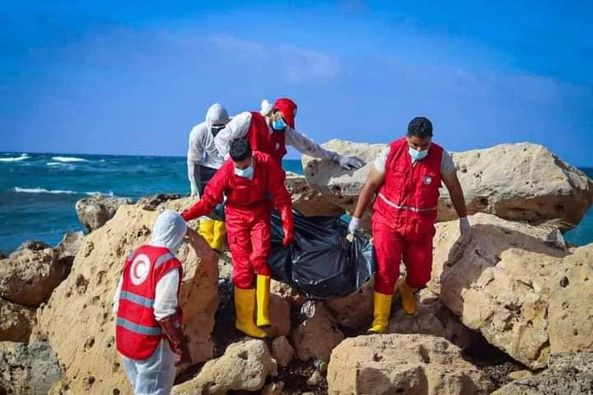 Libyan Red Crescent recovers 43 bodies of migrants from the sea.