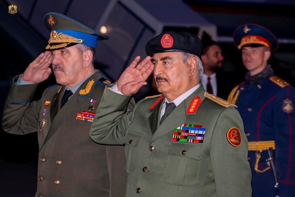 Commander-in-Chief of the Libyan National Army, Field Marshal Khalifa Haftar, has arrived in Moscow late Wednesday night, 7 May 2025. (LNA photo)