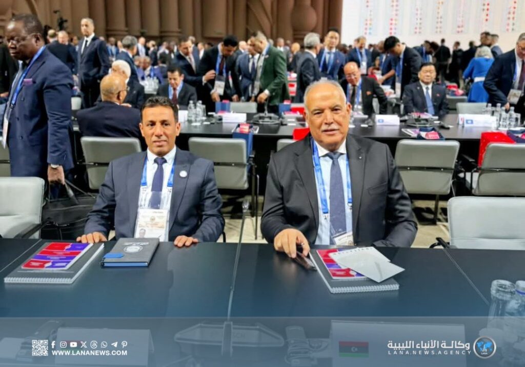 Libya's National Security Adviser, Ibrahim Abu Shnaf, Right, attending the 13th International Meeting of High Representatives for Security Issues in Moscow, Russia, 27-29 May 2025. (Libyan News Agency photo)