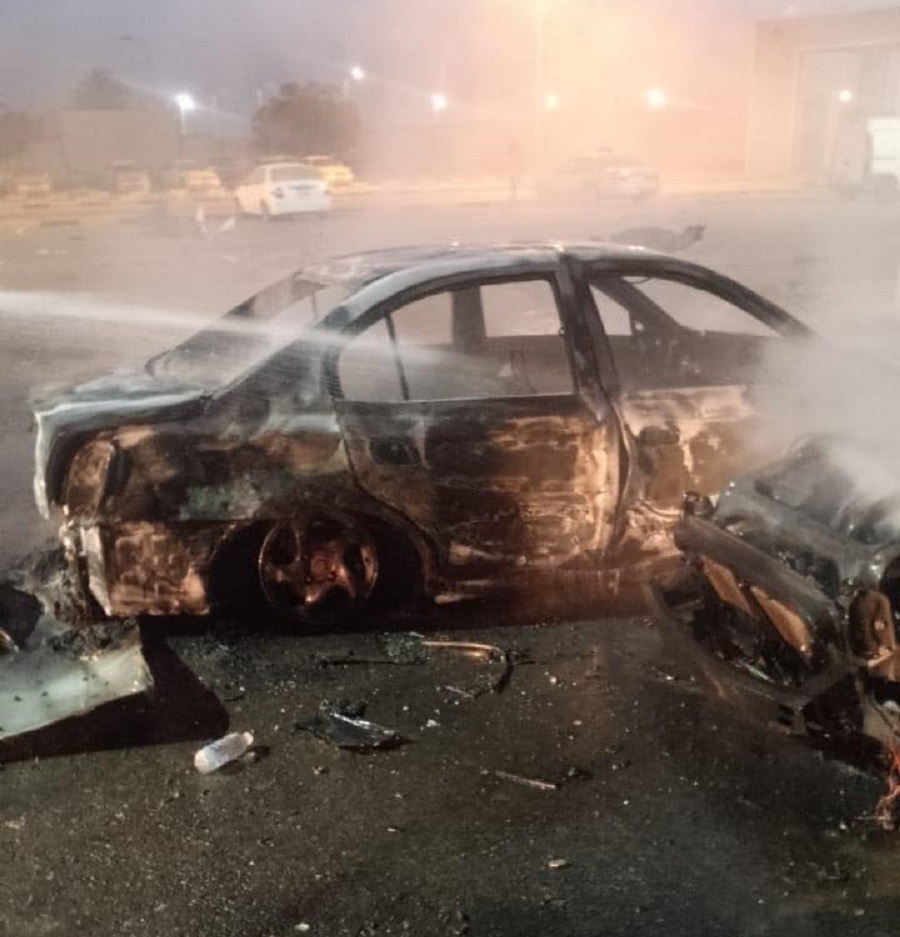 The 444th Brigade said a car bomb exploded within the vicinity of its Bani Walid's military camp, 2 September 2025. (444th Brigade photo)