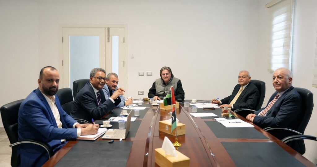 Members of the Technical Committee for Reviewing Oil and Electricity Contracts and Contractual Policies (TCROECCP) are meeting in Tripoli, 7 October 2025. (PC photo)